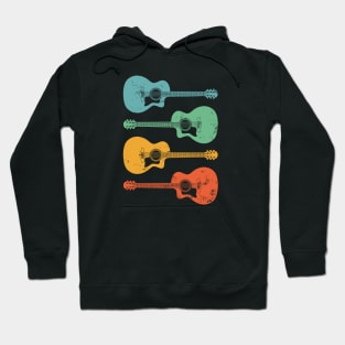 Auditorium Acoustic Guitar Cool Retro Colors Hoodie